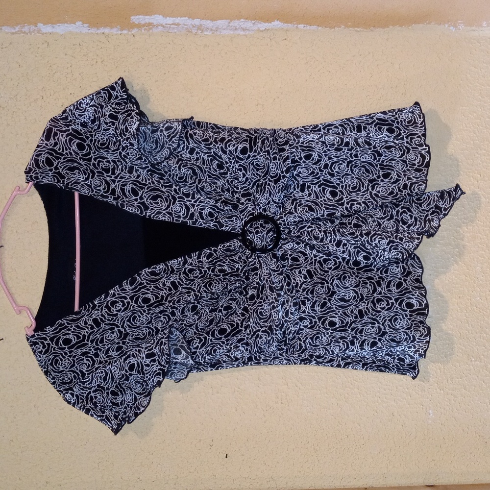 Kathy Roberts Animal Print & Floral Blouse